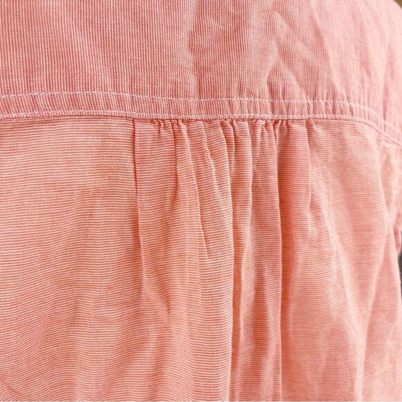 TOMMY HILFIGER 100% Cotton Boyfriend Long-Sleeve Roll Tab Popover Top Size L - Picture 6 of 8